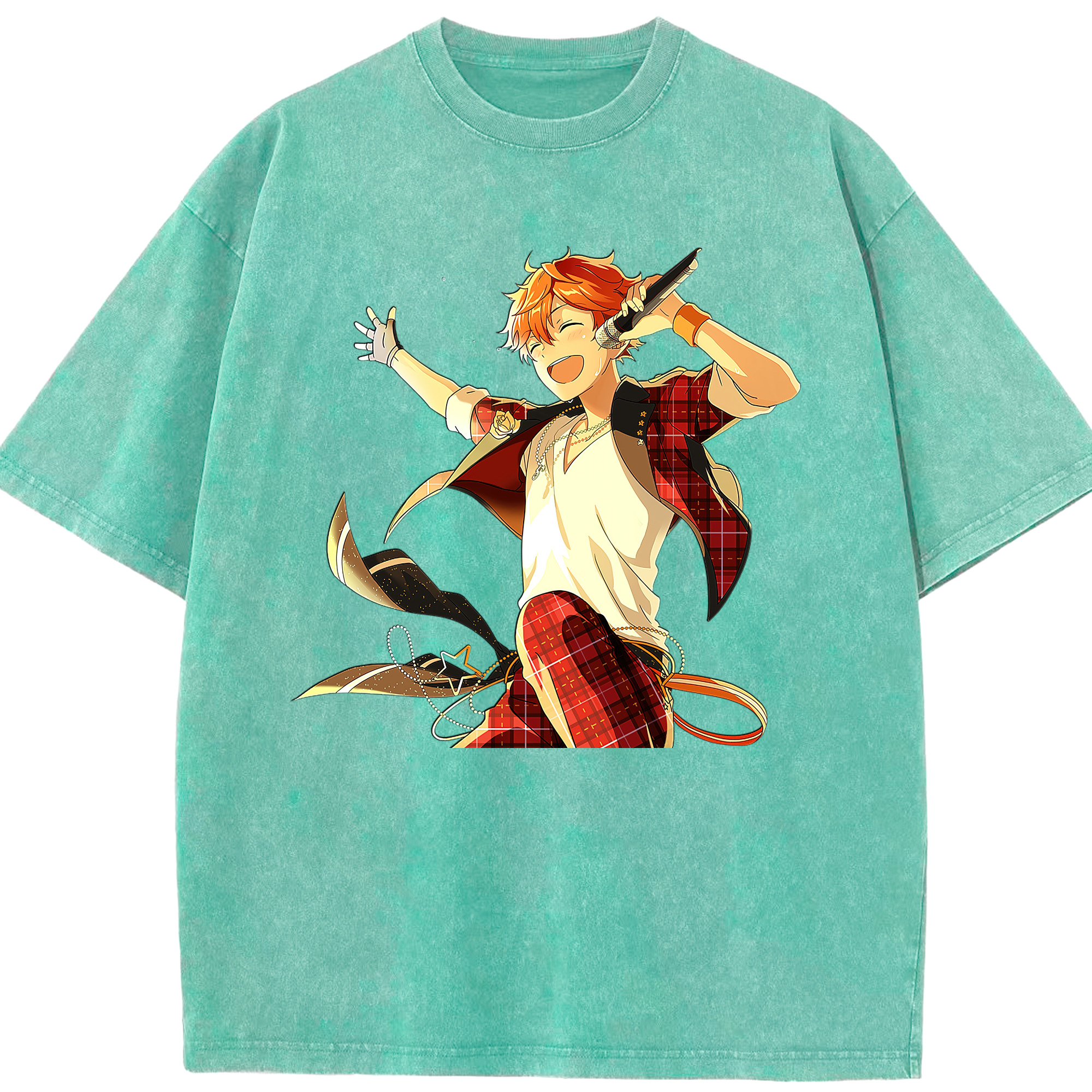 （画像用） あんさんぶるスターズ! Ensemble Stars 綿100% ヴィンテージ風 半袖Tシャツ（フロントプリント）